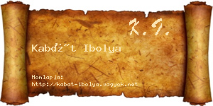 Kabát Ibolya névjegykártya