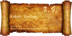 Kabát Ibolya névjegykártya